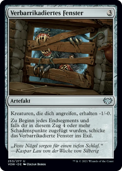 Sammelkarten MTG Verbarrikadiertes Fenster VOW 253