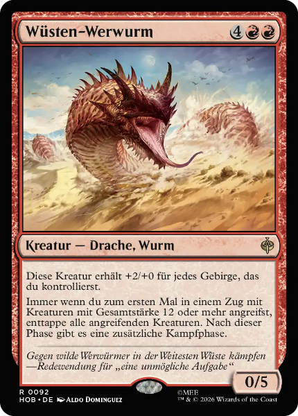 Sammelkarten MTG Wüsten-Werwurm HOB #92 (DEU)