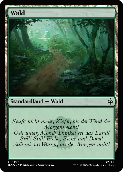 Sammelkarten MTG Wald HOB #193 Foil (DEU)