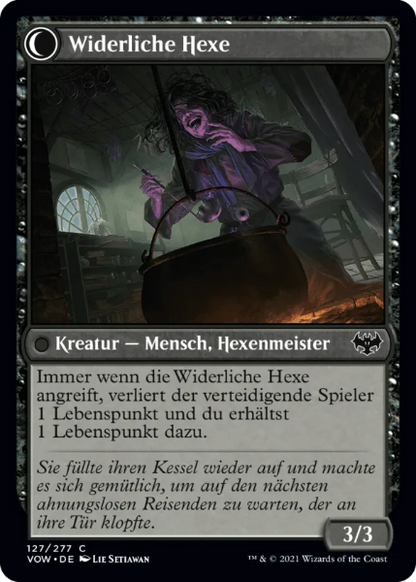 Sammelkarten MTG Zerlumpte Einsiedlerin / Widerliche Hexe VOW 127