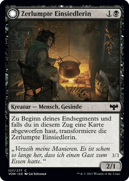 Sammelkarten MTG Zerlumpte Einsiedlerin / Widerliche Hexe VOW 127