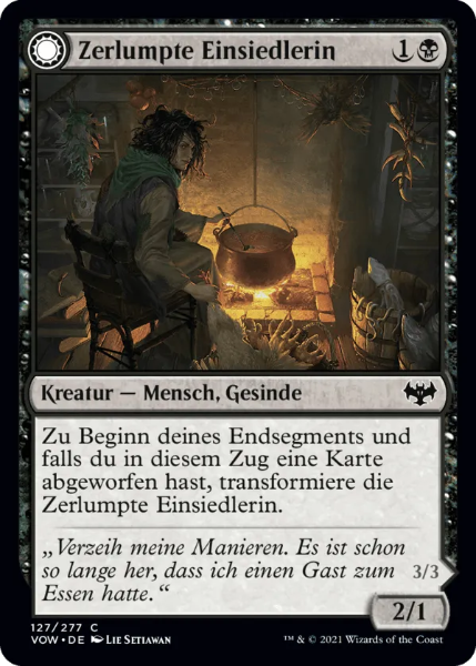 Sammelkarten MTG Zerlumpte Einsiedlerin / Widerliche Hexe VOW 127