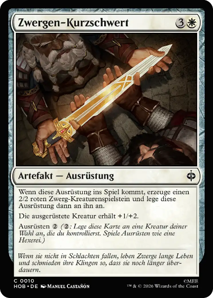 Sammelkarten MTG Zwergen-Kurzschwert HOB #10 Foil (DEU)