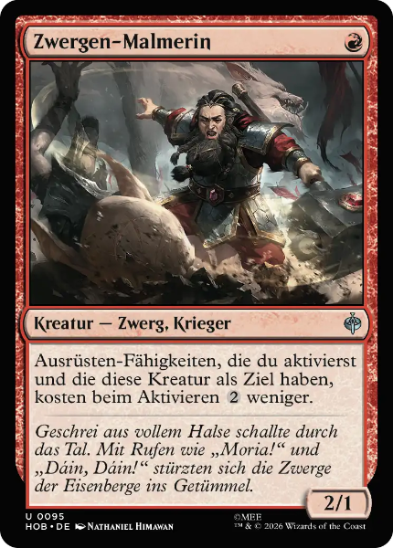 Sammelkarten MTG Zwergen-Malmerin HOB #95 Foil (DEU)