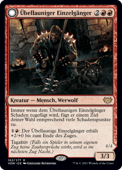 Sammelkarten MTG Übellauniger Einzelgänger / Heulerrudel-Rächer VOW 162