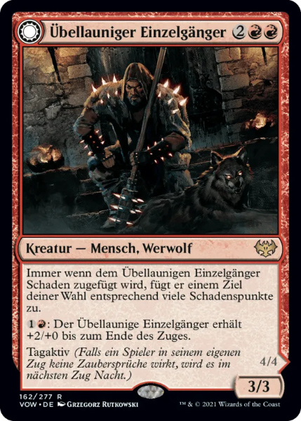 Sammelkarten MTG Übellauniger Einzelgänger / Heulerrudel-Rächer VOW 162